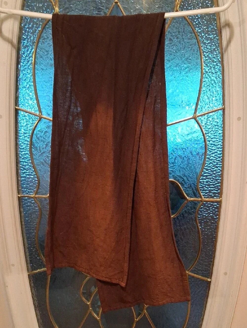 Brown Patchwork Unisex Joggers with Tie-Dye Accents W/belt Or Headband.